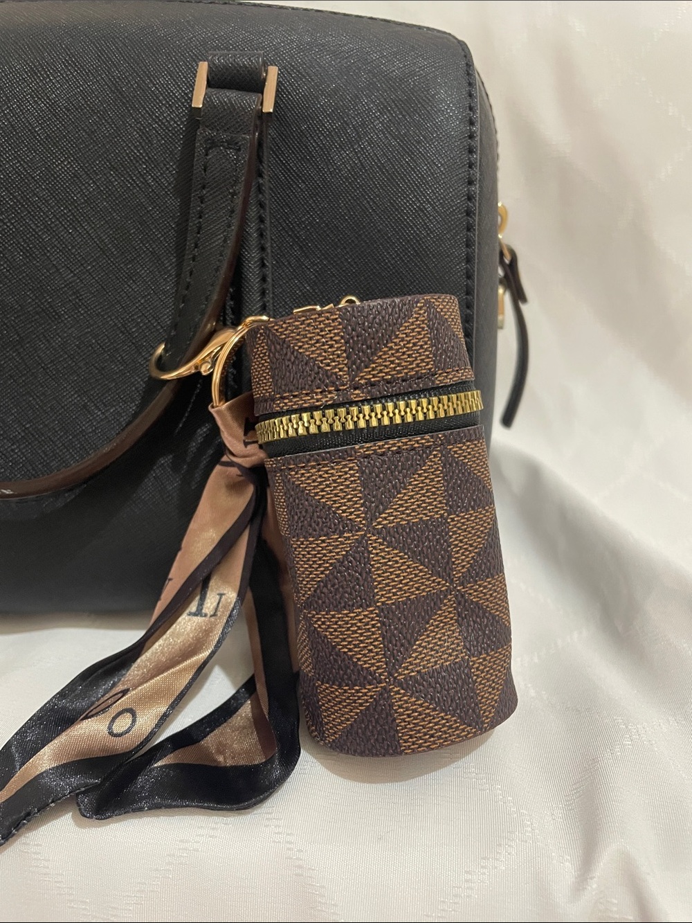 Bag Charm Pouch (Light Brown)
